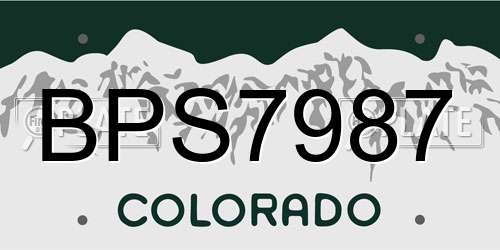 BPS7987 Colorado License Plate