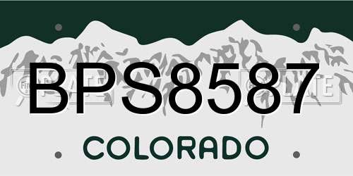 BPS8587 Colorado License Plate