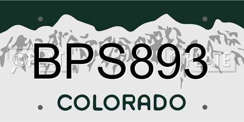 BPS893 Colorado License Plate