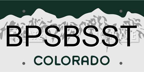 BPSBSST Colorado License Plate