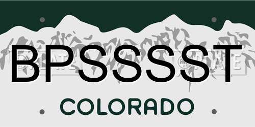 BPSSSST Colorado License Plate