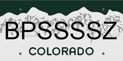 BPSSSSZ Colorado License Plate