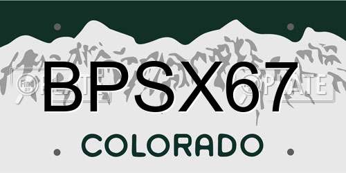 BPSX67 Colorado License Plate