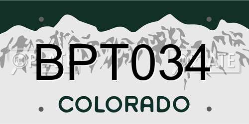 BPT034 Colorado License Plate