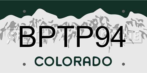 BPTP94 Colorado License Plate