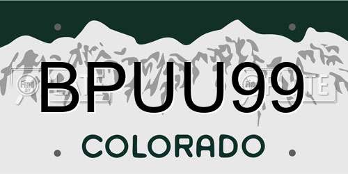 BPUU99 Colorado License Plate