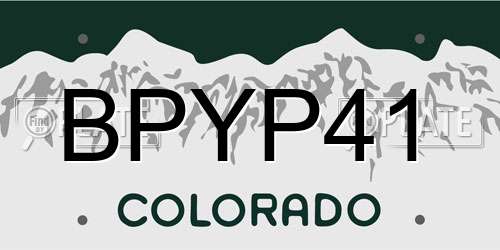 BPYP41 Colorado License Plate