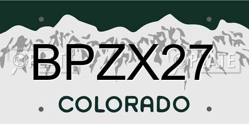 BPZX27 Colorado License Plate