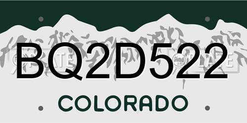 BQ2D522 Colorado License Plate
