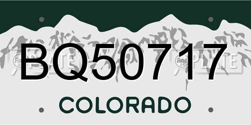 BQ50717 Colorado License Plate