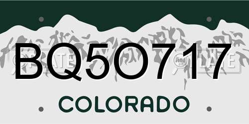 BQ5O717 Colorado License Plate