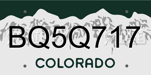 BQ5Q717 Colorado License Plate