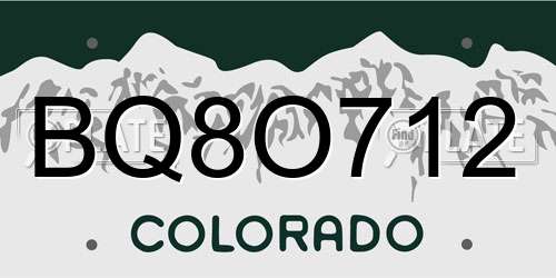BQ8O712 Colorado License Plate