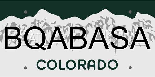 BQABASA Colorado License Plate