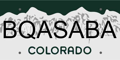 BQASABA Colorado License Plate