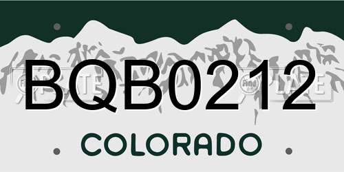 BQB0212 Colorado License Plate