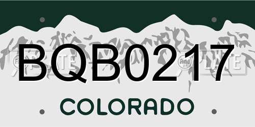 BQB0217 Colorado License Plate
