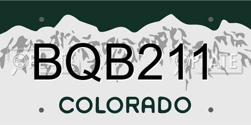 BQB211 Colorado License Plate