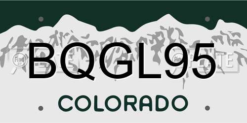 BQGL95 Colorado License Plate