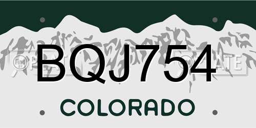BQJ754 Colorado License Plate