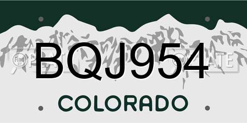 BQJ954 Colorado License Plate