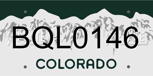 BQL0146 Colorado License Plate