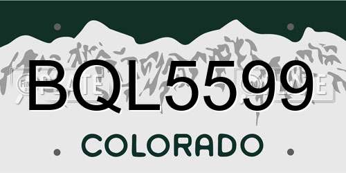 BQL5599 Colorado License Plate