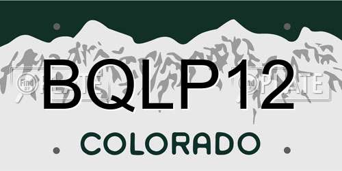 BQLP12 Colorado License Plate