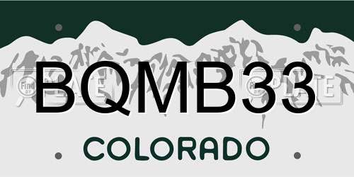 BQMB33 Colorado License Plate
