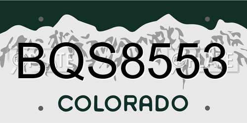 BQS8553 Colorado License Plate