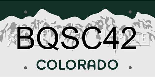 BQSC42 Colorado License Plate