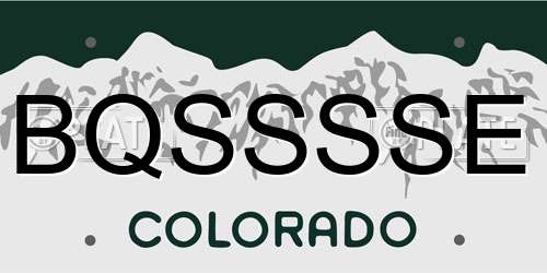 BQSSSSE Colorado License Plate