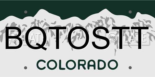 BQTOSTT Colorado License Plate