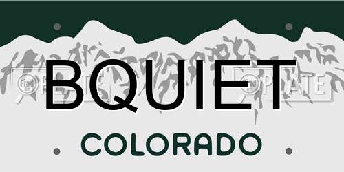 BQUIET Colorado License Plate