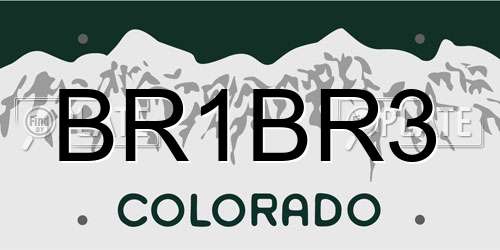 BR1BR3 Colorado License Plate