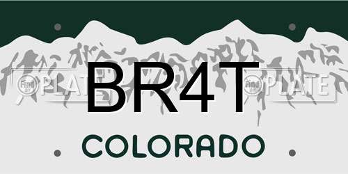BR4T Colorado License Plate