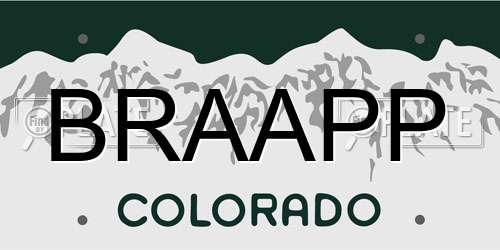BRAAPP Colorado License Plate