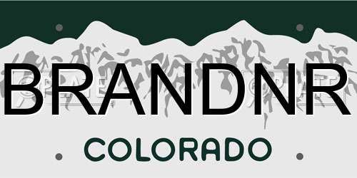 BRANDNR Colorado License Plate