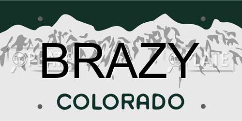 BRAZY Colorado License Plate