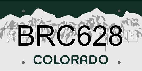 BRC628 Colorado License Plate