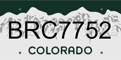 BRC7752 Colorado License Plate