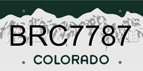 BRC7787 Colorado License Plate