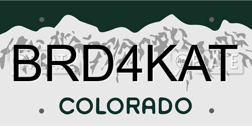 BRD4KAT Colorado License Plate