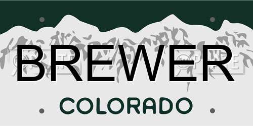 BREWER Colorado License Plate