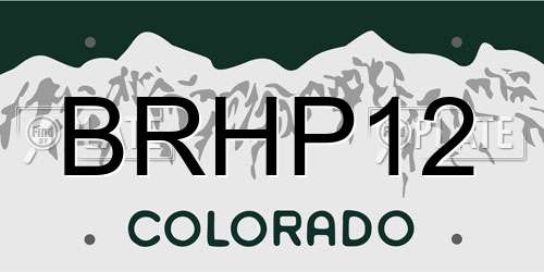 BRHP12 Colorado License Plate
