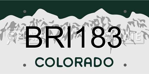 BRI183 Colorado License Plate