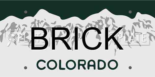 BRICK Colorado License Plate