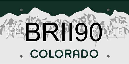 BRII90 Colorado License Plate