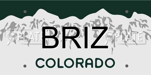 BRIZ Colorado License Plate