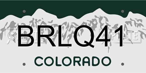 BRLQ41 Colorado License Plate